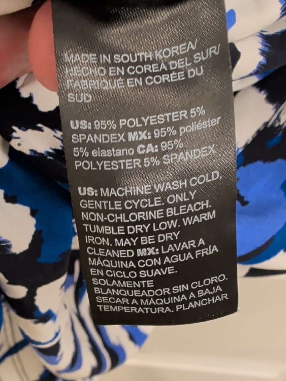 Chico's NWT Chico Size 4x Plus Black Blue White Floral-Abstract Sleeveless Dress - Picture 9 of 9